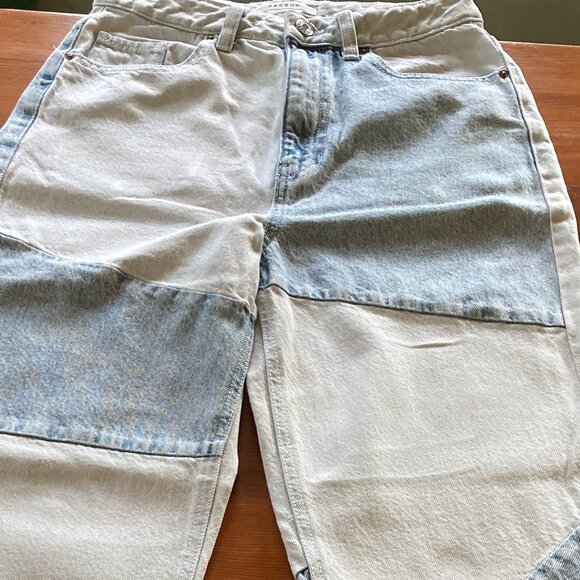 PACSUN Patchwork Jeans, Size 26, Light & Dark Blue - Picture 4 of 11